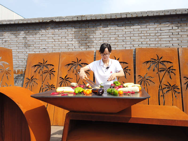 Corten Steel BBQ Grill Table